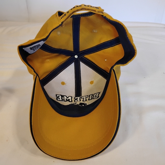 Joe's Crab Shack Yellow Black Bite Me 100% Cotton Strapback Hat Cap - Picture 6 of 7